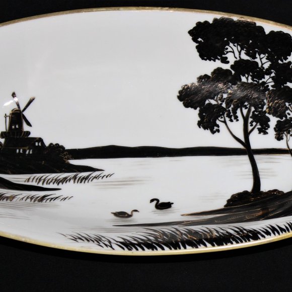 Gorgeous Antique Porcelain Celery Dish | Hand Painted Nippon Dish | Trinket Dish - Picture 3 of 8